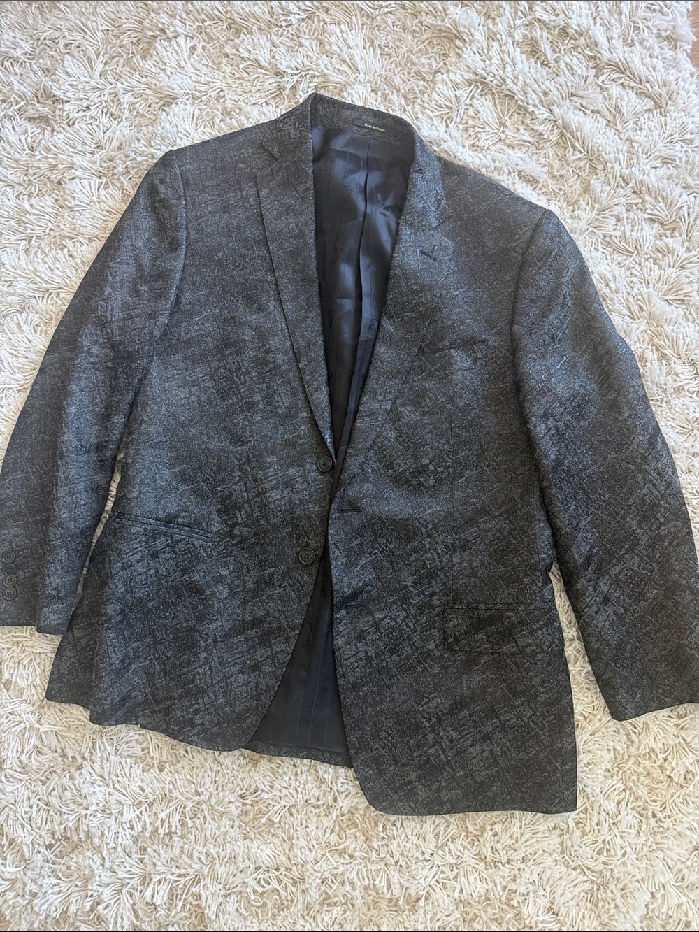 Versace Collection Charcoal Textured Two-Button Blazer